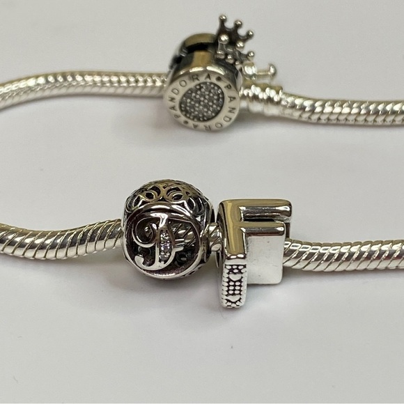 Sterling Silver Vintage Letter F Charm - Picture 7 of 8